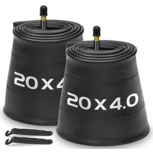 2 Pack 20x4 Fat Tire Bike Inner Tubes with AV 32mm Valve, Premium Butyl Rubber 20 x 3.5-4.5" Inner Tube with 2 Tire Levers, 20 x 4.0 Fat Tire Tube for Road/ Mountain/ E Bike by Hydencamm(2 of One Size)