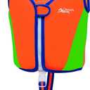 Toddler Swim Vest Kids Floaties Boys Girls Swim Float Jacket Buoyancy Swimwear, Orange/Green, Large(4-6yrs/45-60lbs)