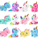 Golray 10Pcs Mini Unicorn Plush Stuffed Animals, Unicorn Party Favors Keychains for Girls Birthday, Easter Basket Stuffers, Easter Egg Fillers, Classroom Rewards Carnival Prizes Goodie Bag Stuffers
