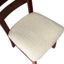 Genina Seat Covers for Dining Room Chair Seat Slipcovers Kitchen Chair Covers (Beige, 6 Pcs)
