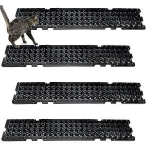 Nuanchu 12 Pieces Cat Deterrent Mat Cat Repellent Mat with Spikes Keep Dogs Off Counter Anti Pet for Outdoor Indoor Plants Garden Sofa Window(16.5 x 3.3 Inch,Black)