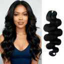 Body Wave Crochet Human Hair Extension Knotless Pre-Separated Crochet Hair Extensions Body Wave Human Crochet Hair Feather Line Extensions for Black Women Natural Color 20 Inch 240g