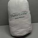 Three Geese Luxury Down Feathers Fiber Comforter Queen Size - 750 Fill Power All Season Down Duvet Insert, Ultra-Soft Hotel Collection White Comforter, Baffle-Box Design - Noiseless - Lightweight.