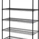 BestOffice Storage Shelves 6 Tier Metal Shelves Adjustable Heavy Duty Garage Shelving Wire Shelving Unit Capacity 6000LBS with Wheels for Kitchen, Garage Pantry Closet Commercial,Black, 18"D x 45"W x 77"H