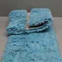 ILANGO Teal Bathroom Rugs 36"  24" Non Slip & Super Absorbent Extra Thick Soft, Washable Bath Mat for Floor, Microfiber Plush Shaggy Bath Rug with Rubber for Bathtub Shower Room Sink