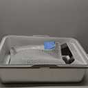 Stainless Steel Litter Box | XL Enclosed Cat Litter Boxs with Lid for Big Cats | High Sided, Anti-Urine Leakage | Non-Stick Bottom & Includes Litter Mat & Metal Scoop (Silver Gray)