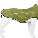 Mile High Life Dog Raincoat, Adjustable Waterproof Reflective Rain Jacket for Dogs, Lightweight Breathable Pet Rain Coat with Leash Hole(Lime Yellow,L Chest 32-40")