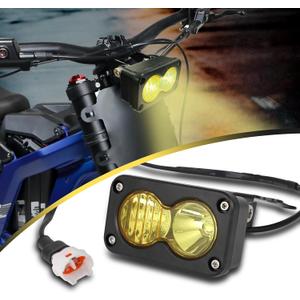 Motoparty Headlight Kit for Sur-Ron Segway X260, Yellow 6000-6500K Spot/Flood Light Pods Combo Kit, Dirtbike Lights Accessories, Bright Front Lamp 3 Inch, with Plug