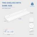 24inch Floating Picture Ledge Shelves 2-Pack, White Wall Mounted Shelves with Lip for Nursery, Kids Room, Living Room & Bedroom, Sturdy Floating Book Shelves for Photo Frames & Decor