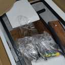 Huuger Computer Desk with 6 Drawers, Office Desk with Shelves, Reversible Gaming Desk, Corner Desk with Storage, Work for Home Office, Study, Living Room, 47inch, Rustic Brown