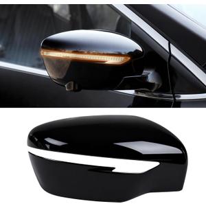 Moonlinks Compatible with Nissan Rogue 2014-2020/Murano 2015-2024/Pathfinder 2017-2020 Right Passenger Mirror Cover Replacement, Glossy Black Right Side Clip-on Mirror Cap Replaces for 96373-4BA0A