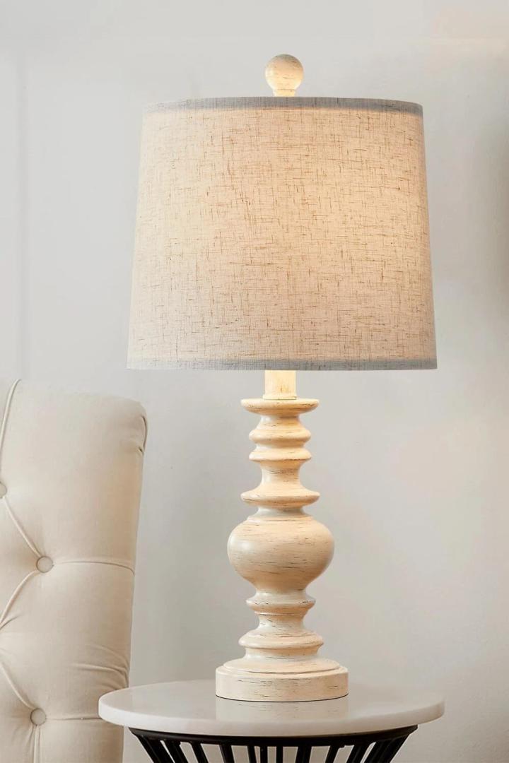 BOBOMOMO Resin 20.5" Farmhouse Lamps for Bedrooms Retro Side Table color 5