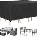 TUOKING Outdoor Furniture Covers Heavy-Duty 420D Waterproof Cover,All-Weather Patio Furniture Protector for Sofa,Chairs & Table-UV-Resistant,Anti-Tear Dustproof Covers (Black, 126"L x 63"W x 28"H)