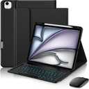 MoKo for iPad Air 13 Inch & Pro 12.9 Case Keyboard with Mouse, Black