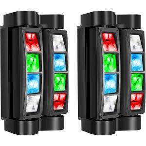 BETOPPER Moving Head DJ Lights,Stage Lights for Parties, RGBW 8x3W LED Spider Lights, Sound Activated & DMX-512 for Party, Pub, Wedding Event, Club, Carnival Festival, Disco Stage Lighting(2 Packs)