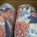 LVTXIII 2 Pack Outdoor High Back Cushions, 22" W x 20" D Tufted Seat and Back Chair Cushion with Ties, Fluffy Patio Replacement Rocking Chair Cushion for Outdoor Furniture Use, Vibrant Blossom, 44"x22"x4"