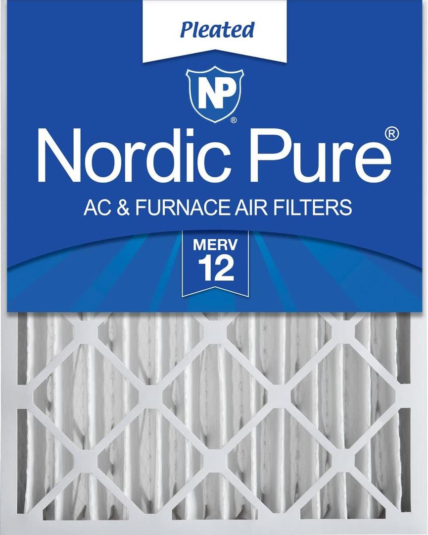 Nordic Pure 20x25x4 (19_1/2 x 24_1/2 x 3_5/8) Pleated MERV 12 Air Filter 1 Pack