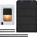 funomo RV Door Window Shade, New Model Foldable RV Blackout Window Cover, UV Rays Protection Camper Trailer Door Window Cover, Hook and Loop Fastener Waterproof Thickened Oxford Fabric (Black-B) 25"L x 16"W