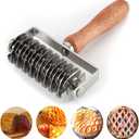 Pastry Lattice Roller Cutter - Stainless Steel Dough Lattice for Pie Pizza, Bread, Beef Wellington, Pastry Crust Roller Cutter
