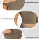 ATHMILE Womens Off The Shoulder Tops Summer Sleeveless Shirts Going Out Crop Tank Top Y2K T Corset Tube Fashion Outfits 2026 (Brown, S)