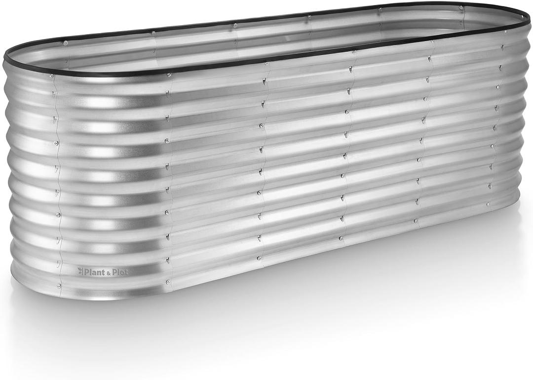 Galvanized Raised Garden Beds Outdoor // 622 ft Planter Raised Beds for Gardening, Vegetables, Flowers // Large Metal Garden Box (Silver)