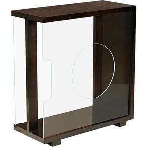 Solid Wood Vinyl Record Shelf, No Assembly Required, Holds 20 LPs, Tabletop Display Stand - 14.4 x 13.4 x 5.9 Inches (Dark Brown)