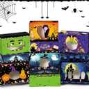 Pasimy 36 Pcs Halloween Cookie Boxes with Window 8.7 x 5.5 x 2.8 Inch Halloween Treat Boxes Bulk Cupcake Candy Dessert Containers for Bakery Pastry Packaging Supplies
