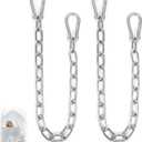 2 Pack 1/5 Inch Heavy Duty Chains, 30 Inch Swing Extension Chain with Carabiners, Adjustable 440LB Metal Hanging Chain for Indoor Outdoor Porch Swing Hammock Chair Punching Bags Gym Machines