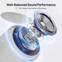 Bobtot Portable Bluetooth Speakers with Strap Easy to Carry, Wireless Waterproof Mini Speaker with Loud Stereo Sound, 20 Hours Playtime, Rechargeable Battery, Built-in Microphone, Light Gray