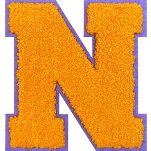 3 x 4.5" Iron on Letter Patches Varsity Letters Large Chenille Letterman Jacket Patches for Clothing/Jacket/Varsity/Bag (Yellow, N)