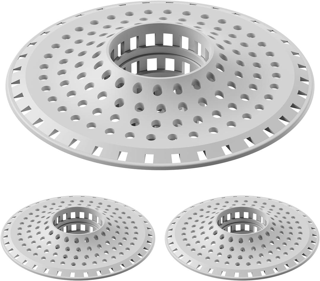 Aluvor Bathtub Drain Hair Catcher,Silicone Tub Hair Catcher Drain Protector,All-in-one Shower Hair Drain Catcher Strainer for 1.48'' to 1.76'' Regular Drains, 3PCS(Patent Pending)