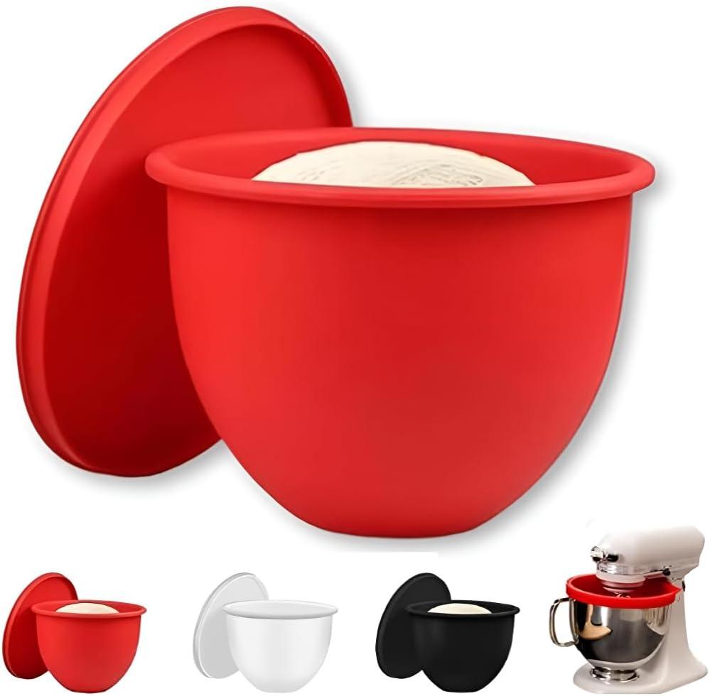 Mixaid Silicone Liners Compatible with Kitchenaid Tilt-Head 5Qt Mixers Silicone Liner Bowls with Lids Mixer Attachments Accessories,KitchenBaking/Dough Storage Container/Replacement Mixers Bowls(3Pcs)