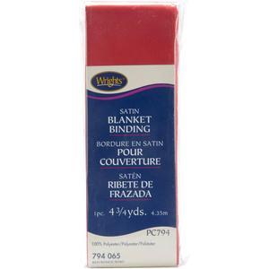Wrights 117-794-065 Single Fold Satin Blanket Binding, Red, 4.75-Yard