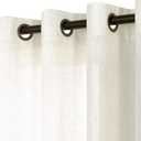 KOUFALL 105 Inch Long Linen Curtains for Living Room 2 Panels Set,Dark Grommet Hole Light Filtering Semi Sheer Curtain Drapes for Dining Room Bedroom,104 in Length,Cream Ivory Off White (Natural)