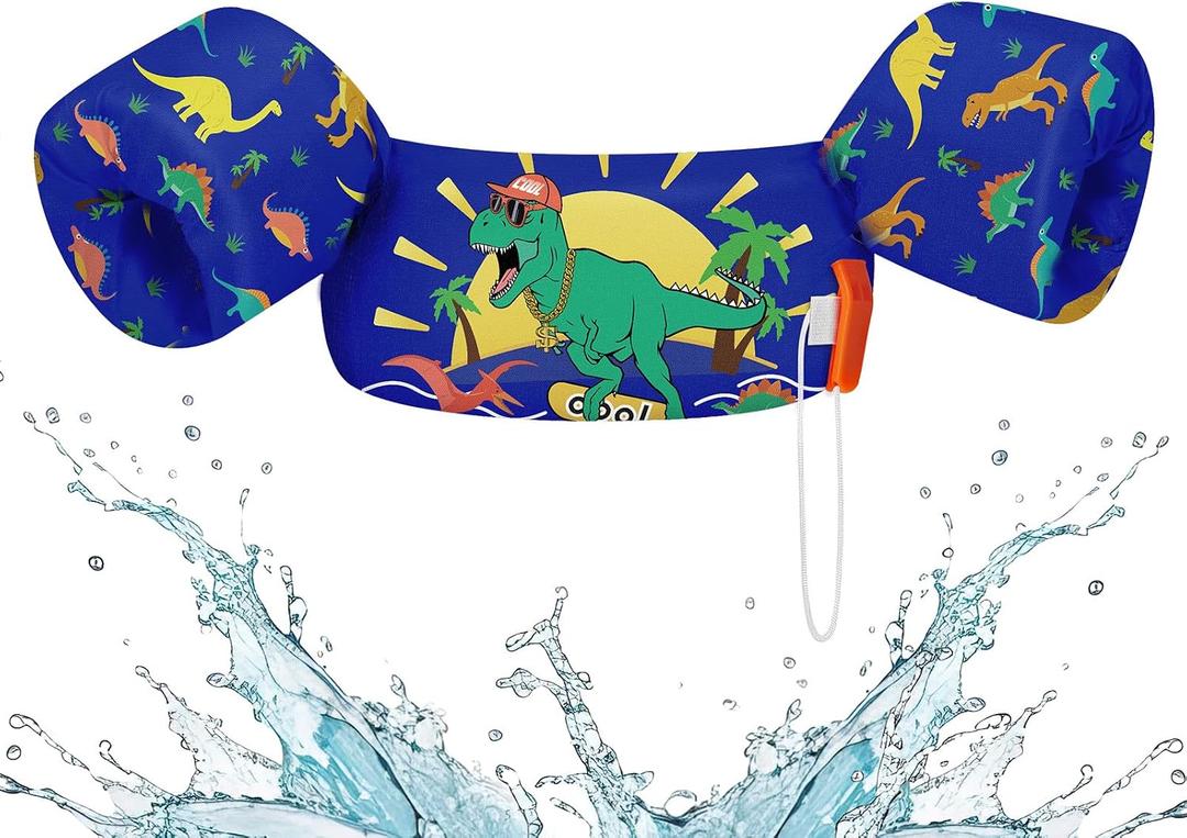HeySplash Swim Vest for Kids, Toddler Pool Floaties Fit 22-30-40-50 Lbs, Children Puddle Swimming Jumper Jacket with Safety Buckle, Water Wing Arm Pool Float for Boat Swim Trainer Boy Girl 3-5-6 (for kids 22-55 lbs)