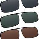 3-pack Clip-on Polarized Sunglasses Grey/ Brown/ G15 Lens