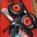 Garvee Snow Shovel with Wheels for Driveway, 20" Wide Adjustable Snow Pusher with 5-Position Angle & Height Handle, Ergonomic Back-Saving Snow Removal Tool for Sidewalks, Yards & Patios - Red