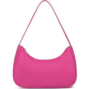 Afashor Shoulder Bags for Women Vegan Leather Hobo Sling Tote Handbag Retro Clutch Purse with Zipper Closure | Retro, with Zipper Closure (Lychee-pink)