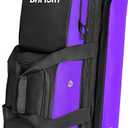 DAFISKY 3 Ball Bowling Bags with Wheels, Roller Bowling Bag with Multiple Pockets Retractable Handle Extends to 38