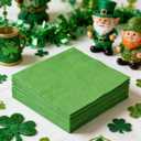 2 x Horaldaily 100 Pack St. Patrick's Day Cocktail Napkins, 5x5 Inches Disposable Paper Napkins for Football Party Anniversary Wedding Birthday Bridal Baby Shower (100,Green)