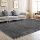 Non Slip Area Rugs for Living Room, 8x10 Washable Fluffy Soft Memory Foam Rug,Shag Throw Floor Carpet Indoor, Bedroom Rug for Kids Home Dorm Decor, Gray