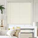 LazBlinds No Tools No Drill 1" Vinyl Mini Blinds, Cordless Blinds for Windows, Light Filtering Horizontal Window Blinds & Shades, 47" W x 64" H, Cream