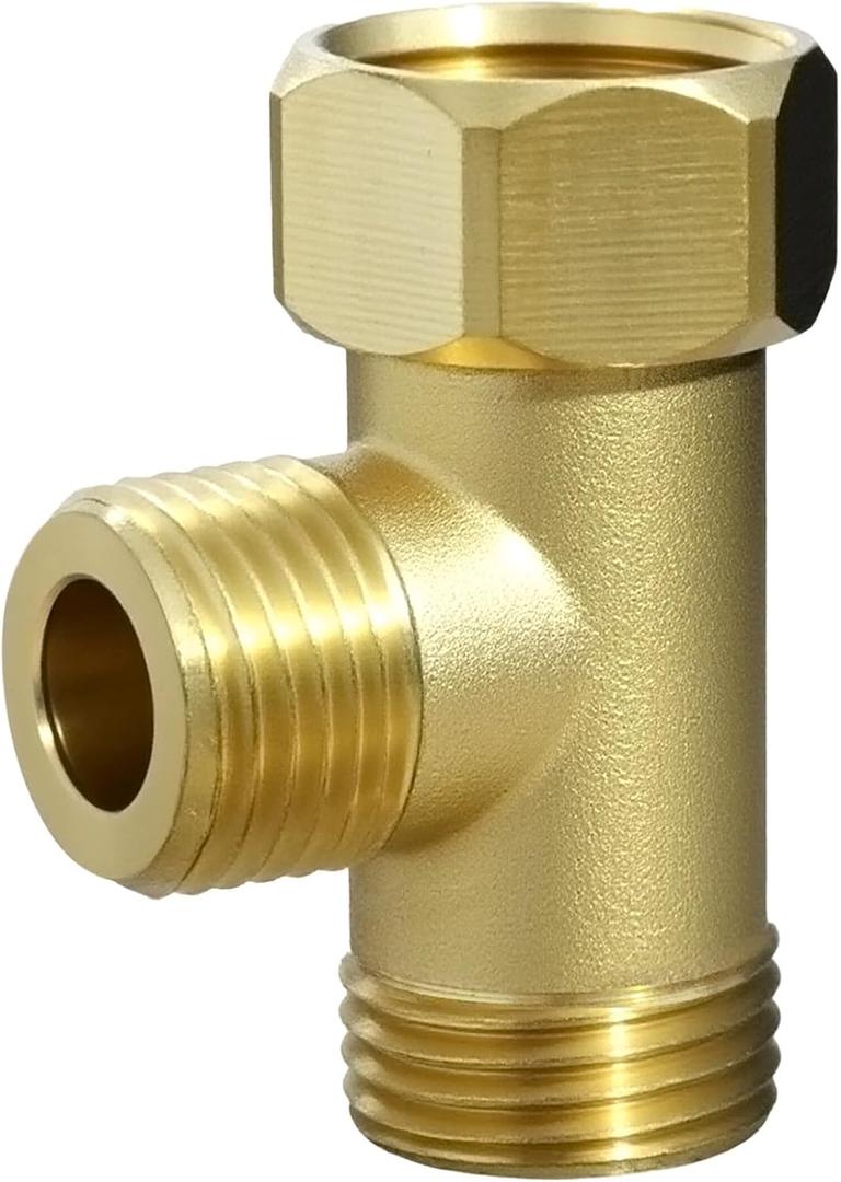 Upgrade Brass T Adapter Replacement for TOTO THU6234, Connect 7/8" Toilet Supply Hose, Tee Fitting for Washlet A100, C100, K300, S300E, S350E
