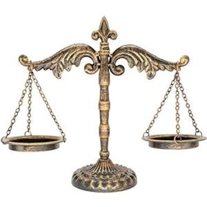 Owlgift Vintage Style Metal Libra Jewelry Display, Scale Tray Cosmetic Organizer, Jewelry Storage, Unique Centerpiece Stand  Bronze (One Size)