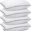 Standard Size Bed Pillows for Sleeping 4 Pack,Luxury Hotel Pillows,Comfortable and Supportive,Machine Washable,Suitable for Stomach,Back and Side Sleepers. (White)