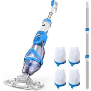 OGERY Pool Vacuum for Above Ground Pool, 18.5GPM Powerful Suction, 60Mins Runtime, Telescopic Pole Cordless Pool Vacuum for Inground Pools, Rechargeable Cordless Handheld Pool Vacuum for Spas/Hot Tubs