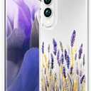 CCFUNCASE Compatible for Samsung Galaxy S25 Edge Case Clear Cute for Women - Rugged Phone Cases Funda Protector Cover Skin (Pink Lavender Blossom)