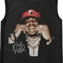 Men's Vintage Graphic Tank Tops Crew Neck Sleeveless Cut Off Shirts Streetwear (M)