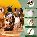 Zhanmai 6 Pieces Safari Stuffed Animals Plush Jungle Animal Toys Set for Boys Girls, Lion Elephant Zebra Giraffe Tiger Monkey for Animal Themed Parties Student Award, 11.8 inches