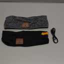 2-Pack Sleeping Headphones, Headband Headphones with Ultra-Thin HD Stereo Speaker, Bluetooth Headband for Sports, Workouts, Insomnia, Yoga, Air Travel, Meditation - Black&Grey